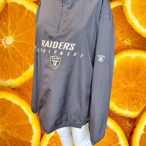 Reebok‎ Las Vegas Raiders NFL Equipment Pullover Windbreaker Jacket Men L